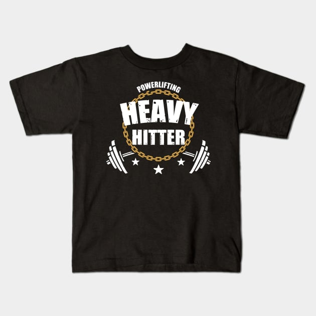 Powerlifting Heavy Hitter Kids T-Shirt by Eugenex